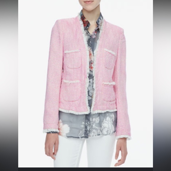 L'AGENCE Jackets & Blazers - Lagence Metallic Tweed Jules Jacket - Great Condition - Size 0 - Pink/Cream